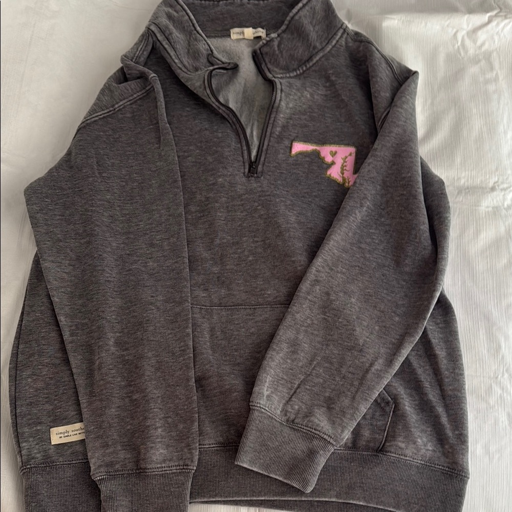 Simply Southern Gray Quarter-Zip Pullover